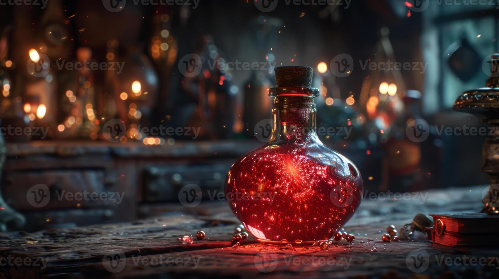 AI generated A potion that increases one's financial luck tenfold when consumed. photo