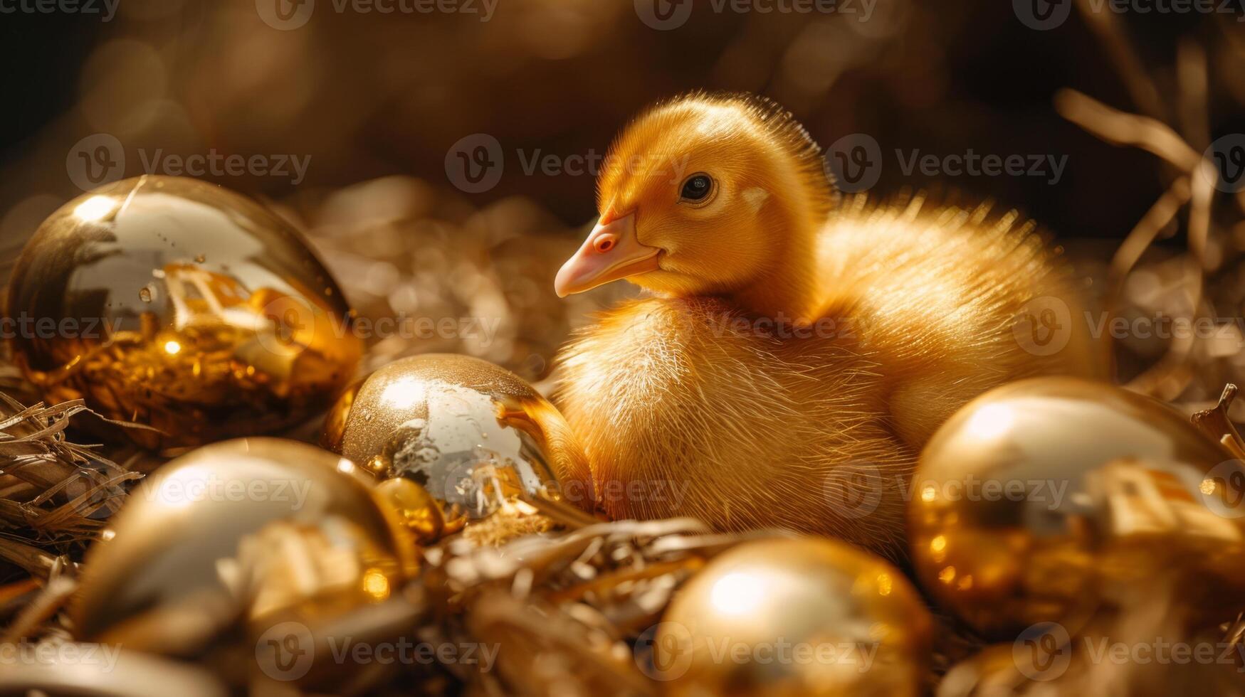 AI generated A golden goose laying golden eggs, symbolizing passive income streams. photo