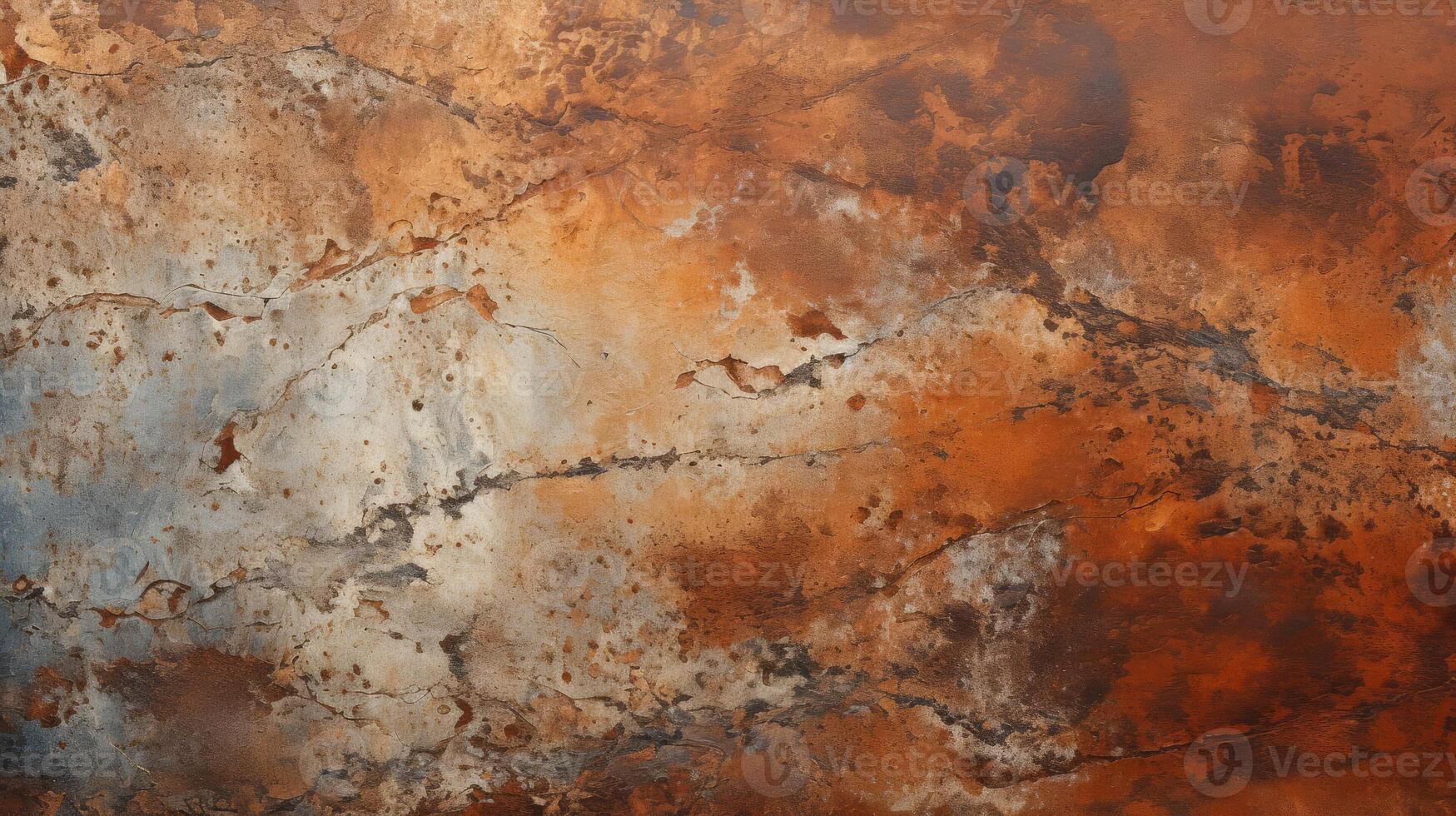 AI generated Close-up of a rusted metal surface, textured, aged by time photo