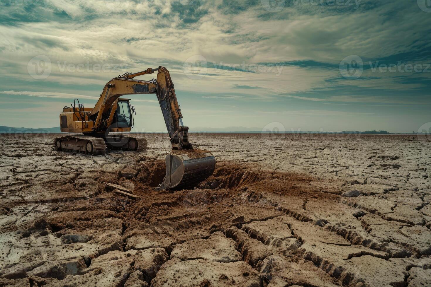 ai generado pesado construcción hidráulico equipo durante movimiento de tierras obras. foto