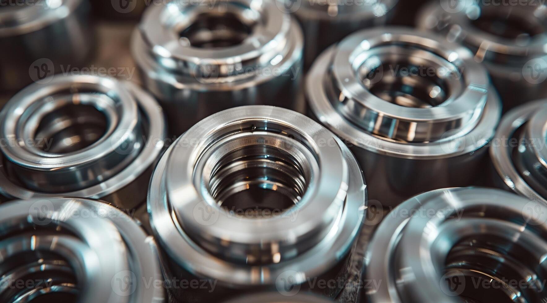AI generated Stainless steel bearings, ball bearings. photo