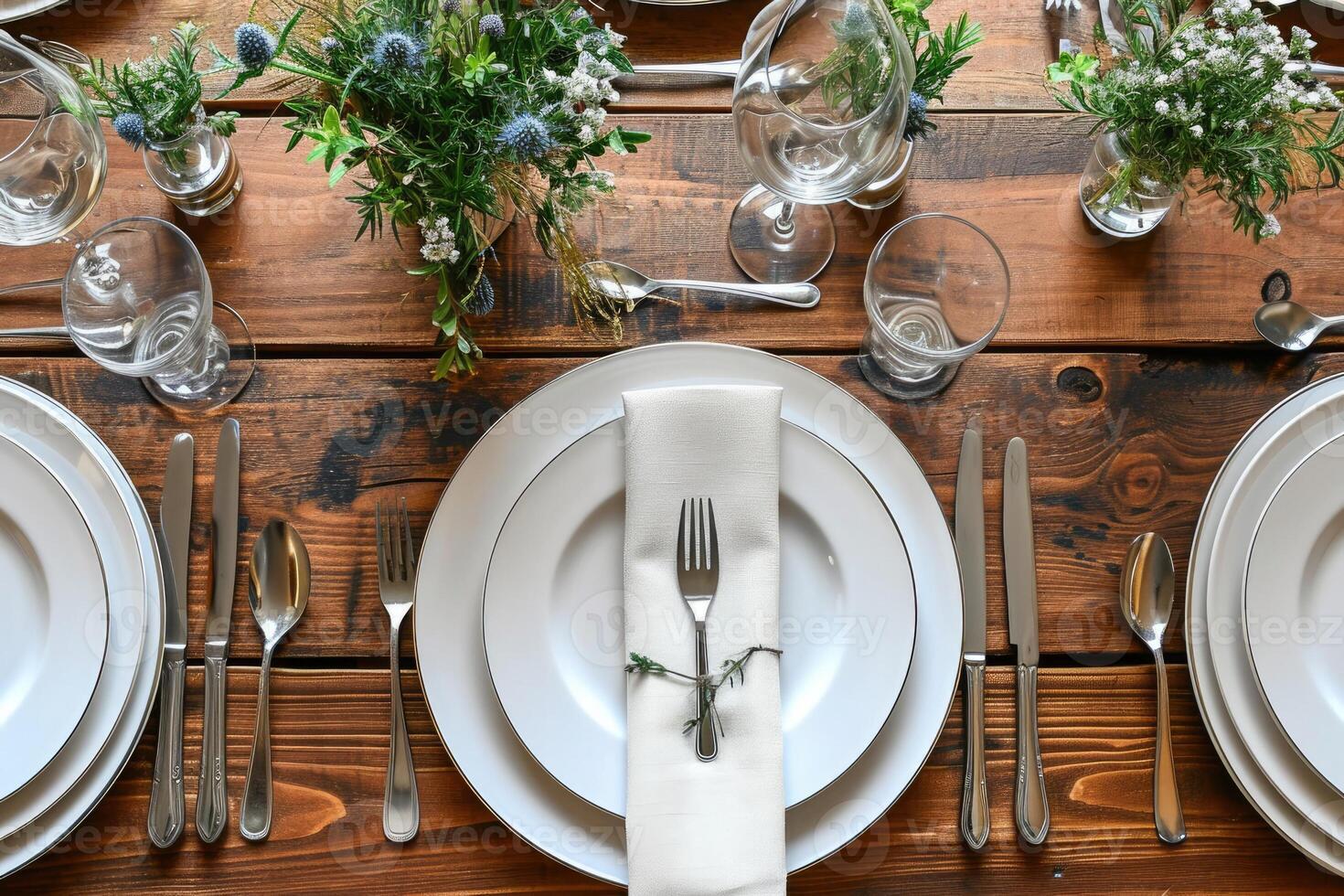 ai generado plato sin alimento. comida mesa vacío lámina. parte superior vista. foto