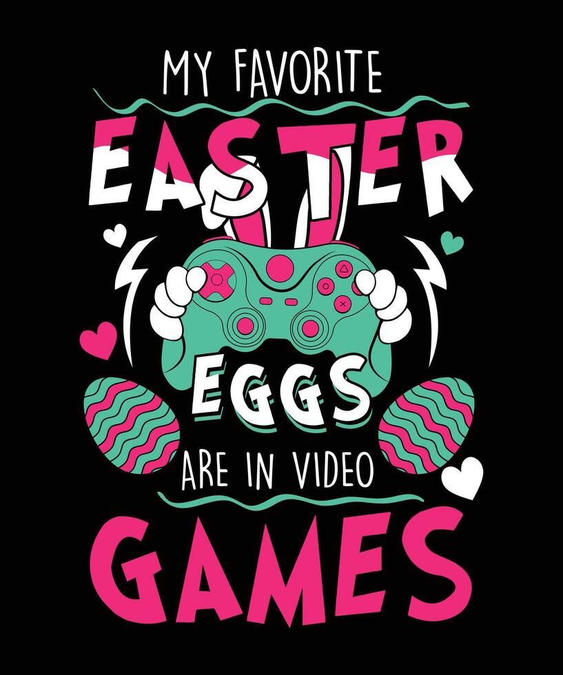 gamer Easter print template and t shirt designs vector