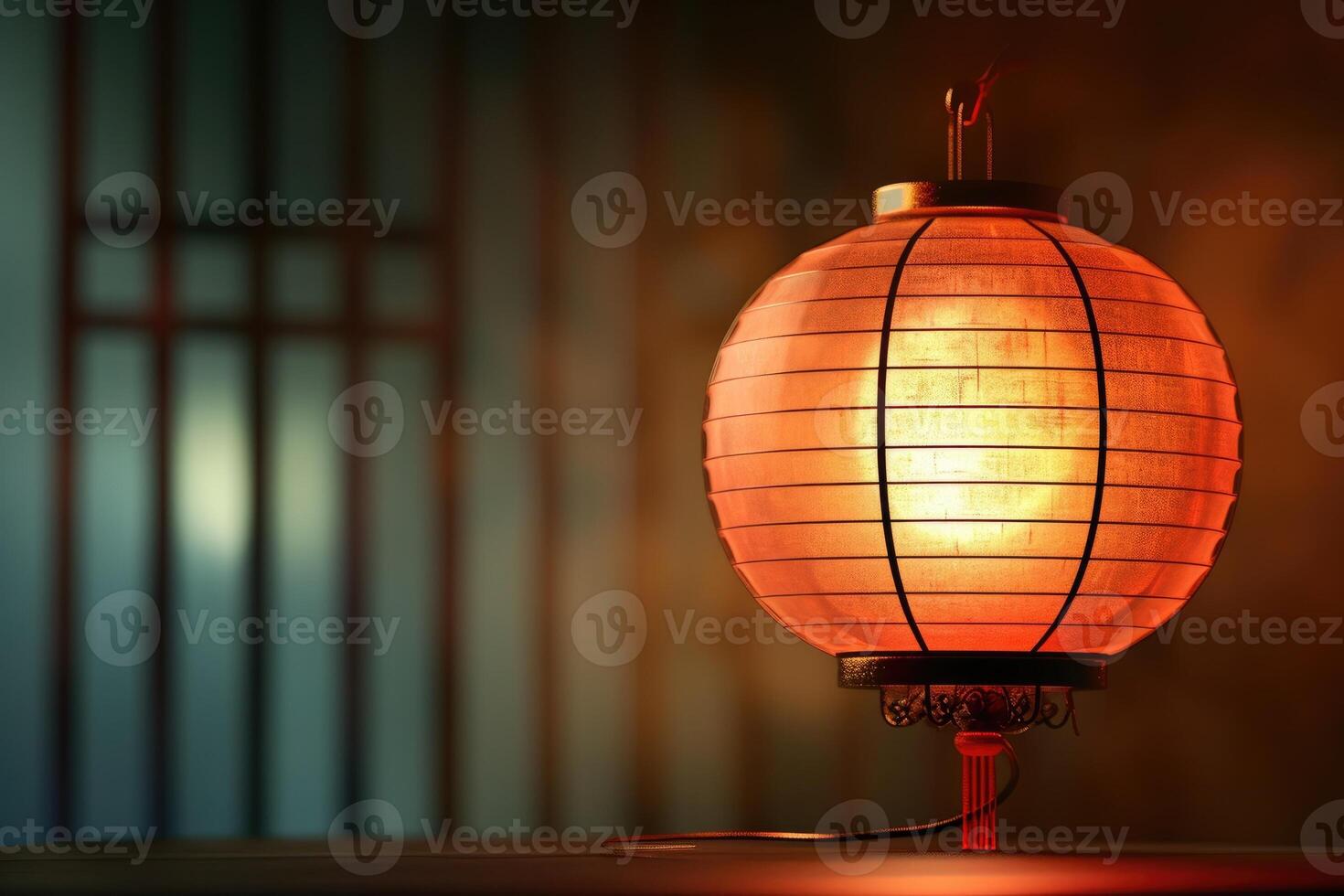 AI generated Chinese traditional red lantern photo