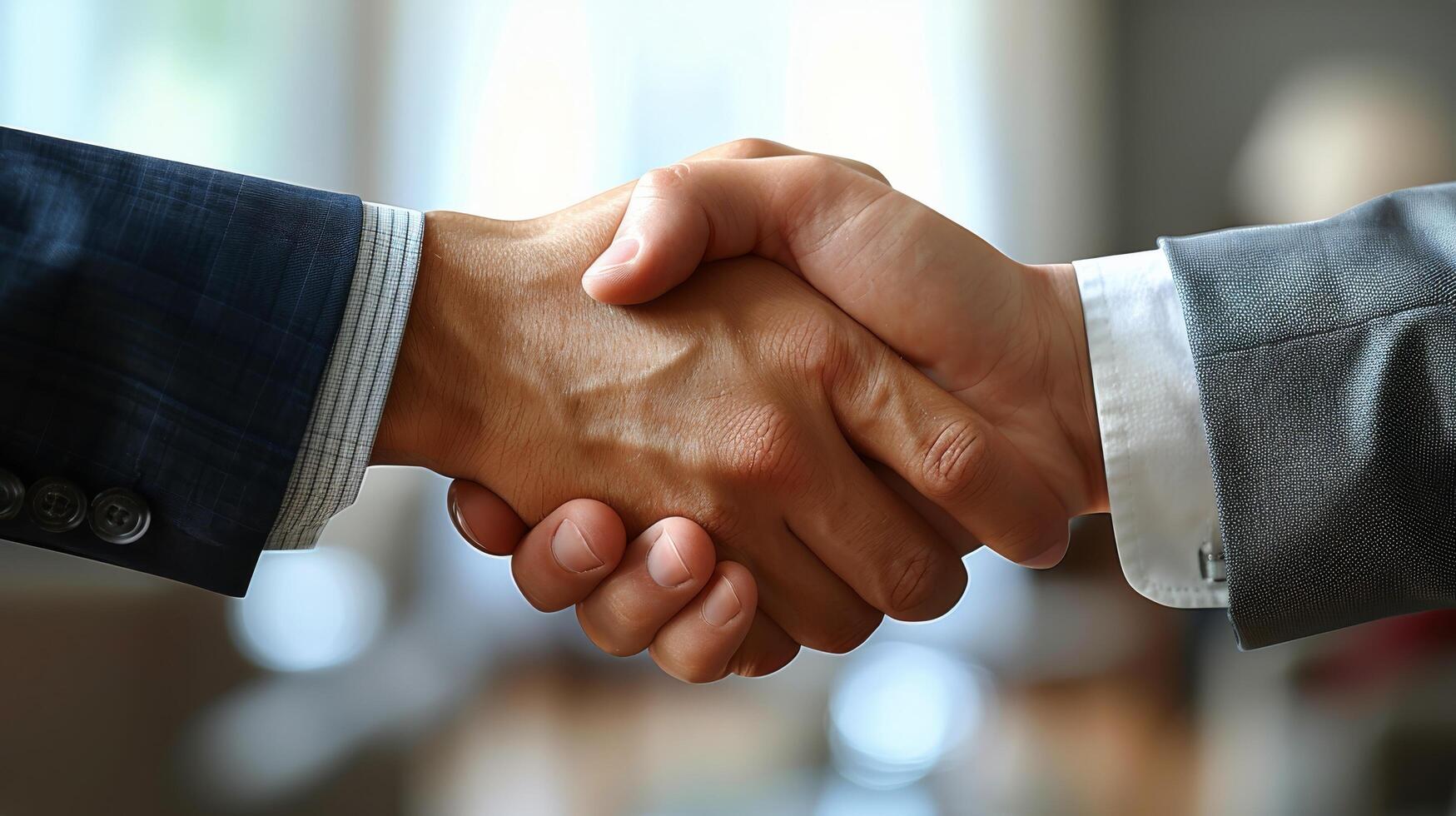 AI generated Close Up of Two People Shaking Hands photo