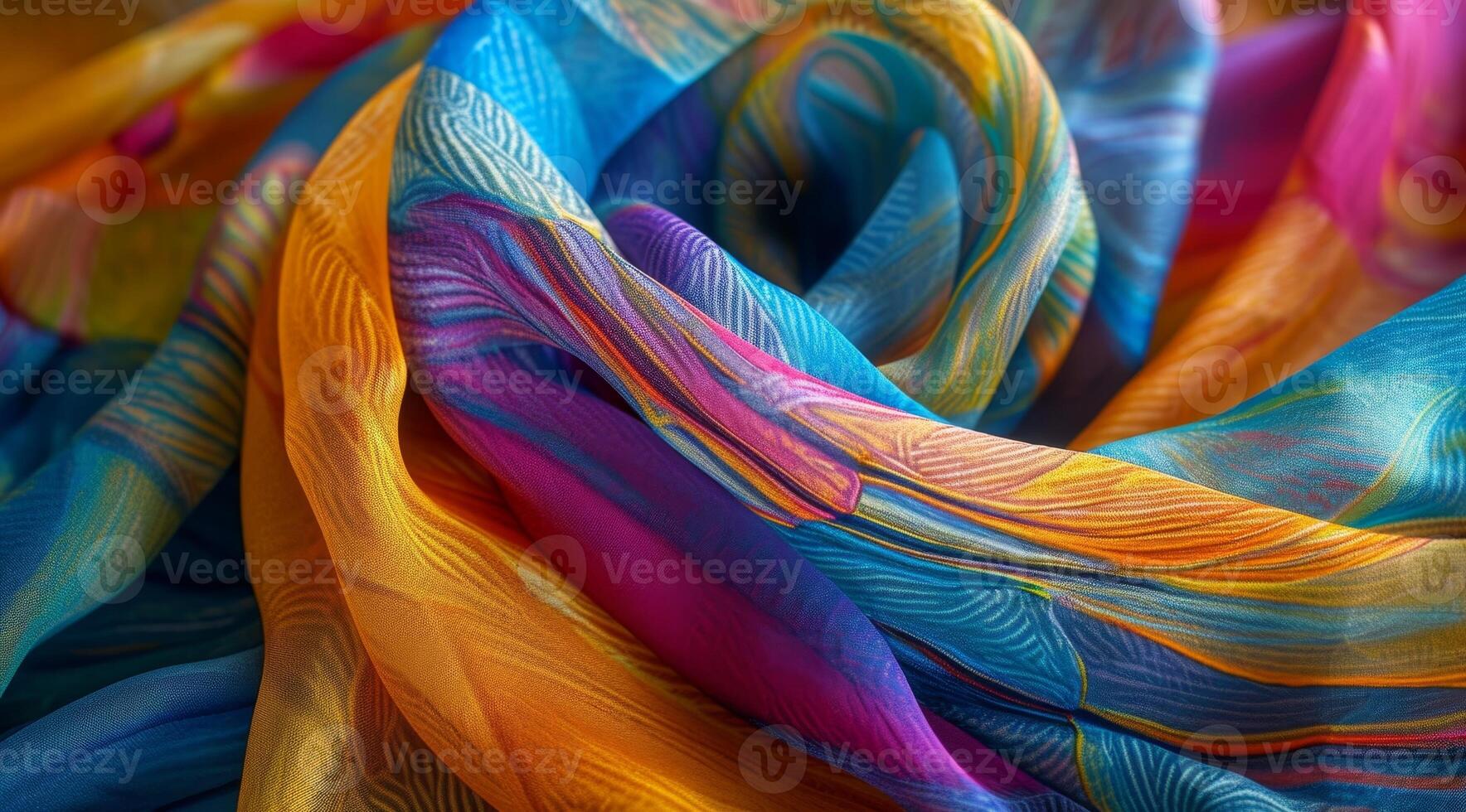 AI generated Luxury colorful scarf. photo