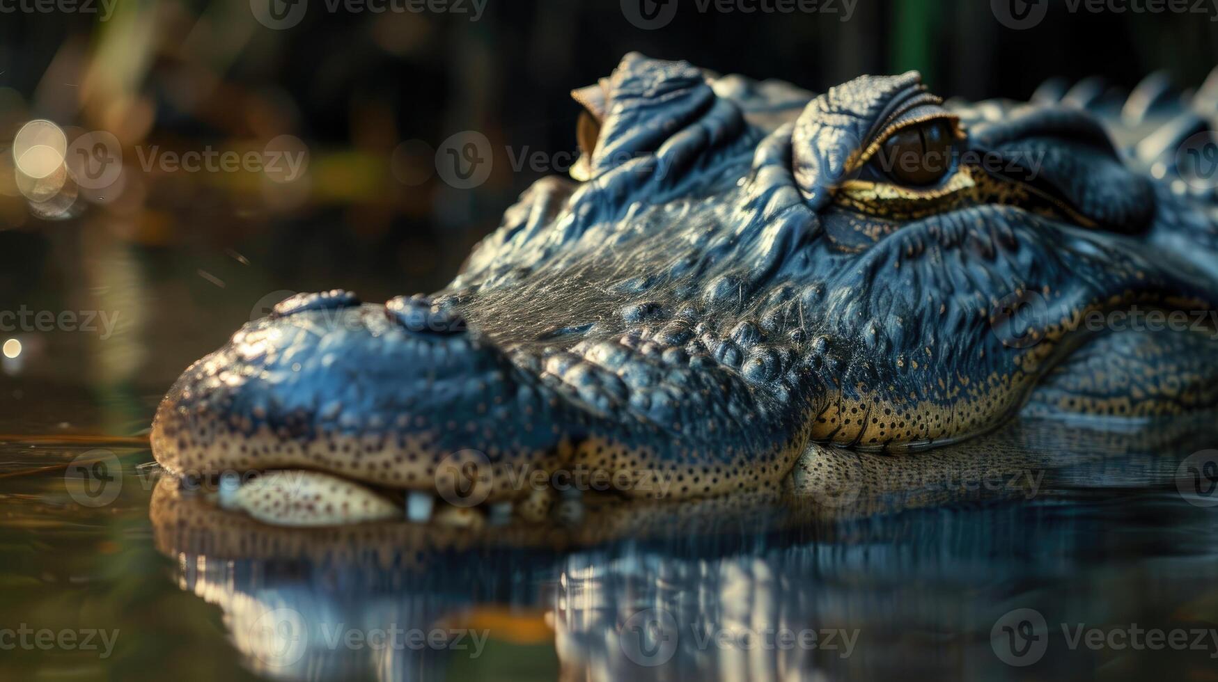 AI generated Large alligator in the water photo