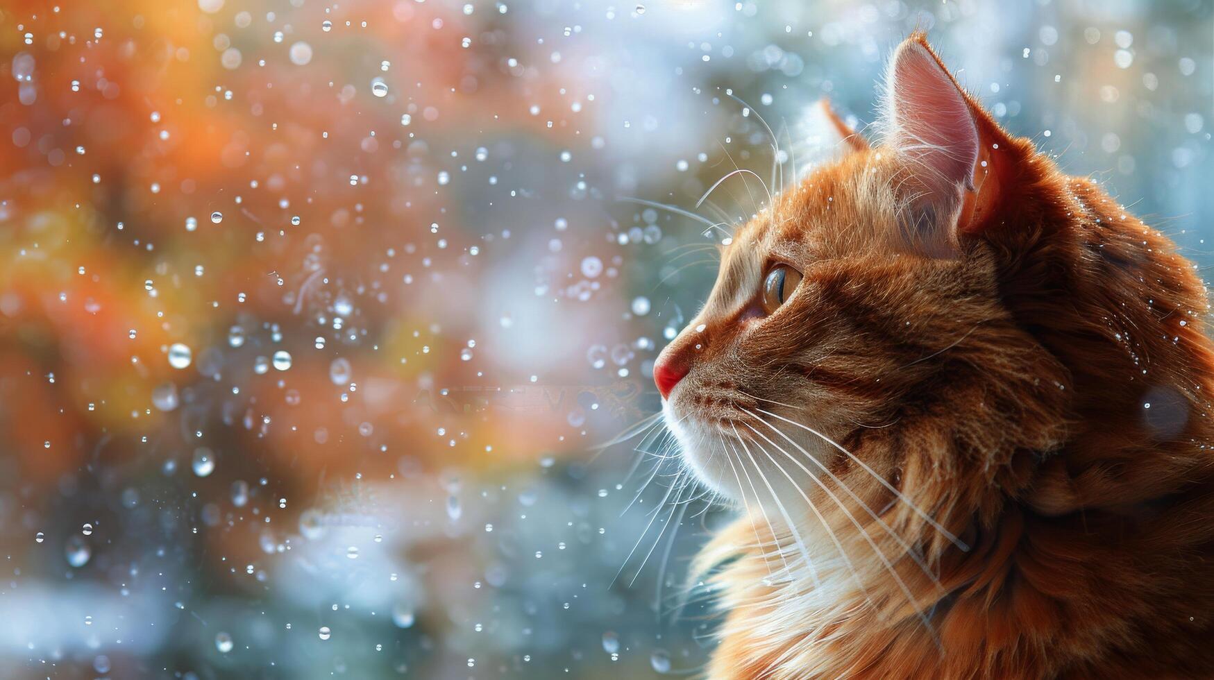 AI generated Close Up of Cat in Snow photo