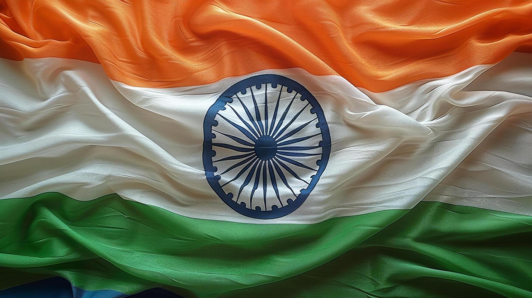 AI generated Indian Flag Painted on Wall photo