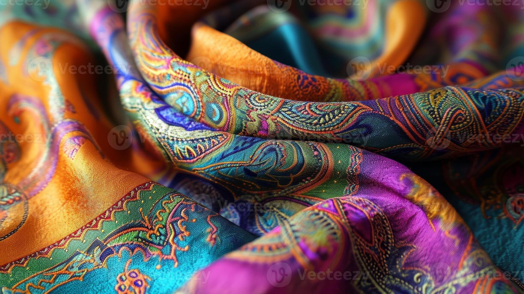 AI generated Luxury colorful scarf. photo