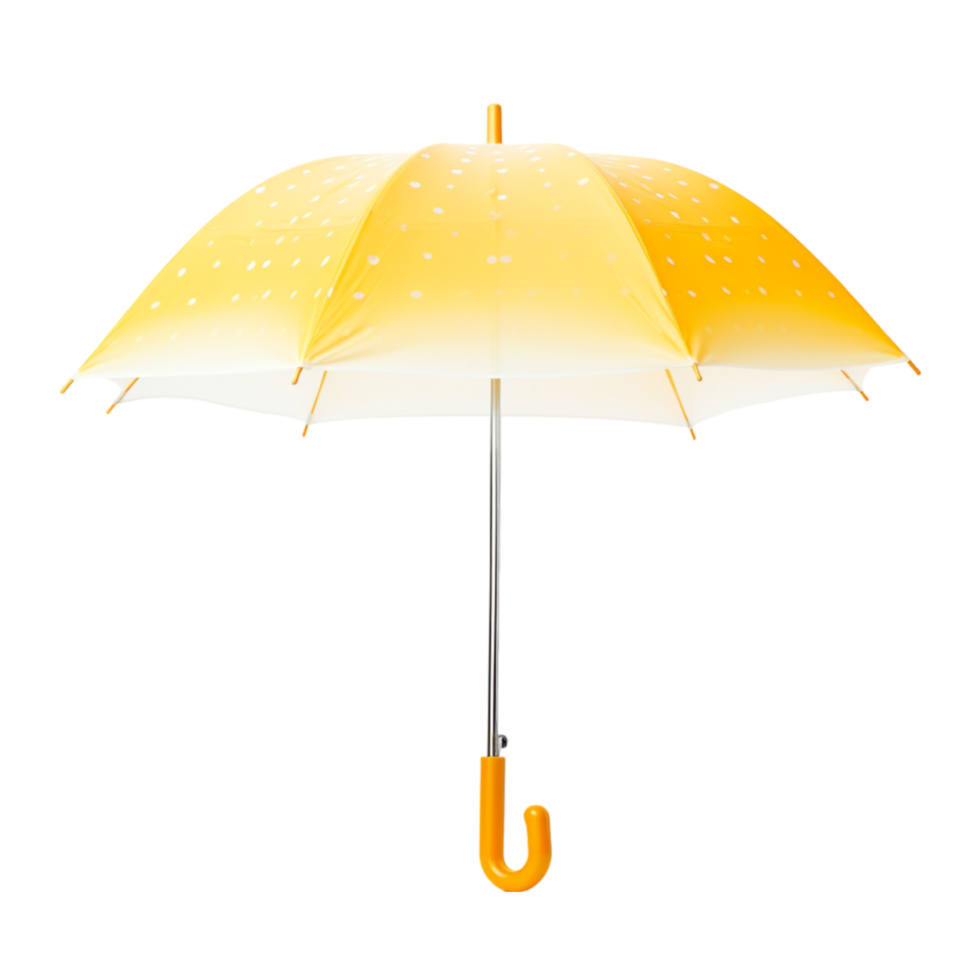 AI generated Yellow Gradient Dizziness Water Rain Umbrella Isolated on Transparent Background generative AI png