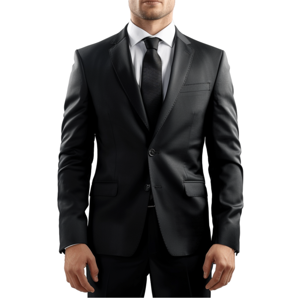 AI generated Half Length Suit with Impeccable Tailoring for a Distinctive Professional Look, Isolated on a Transparent Background generative AI png
