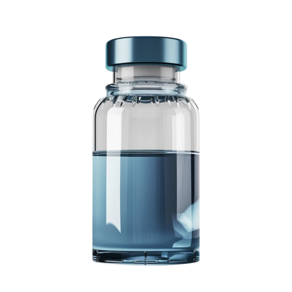AI generated Clear Vaccine Bottle with Transparent Background Generative AI png