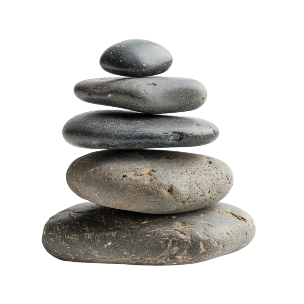AI generated Stack Of Pebble Stones isolated on  transparent  background Generative AI png
