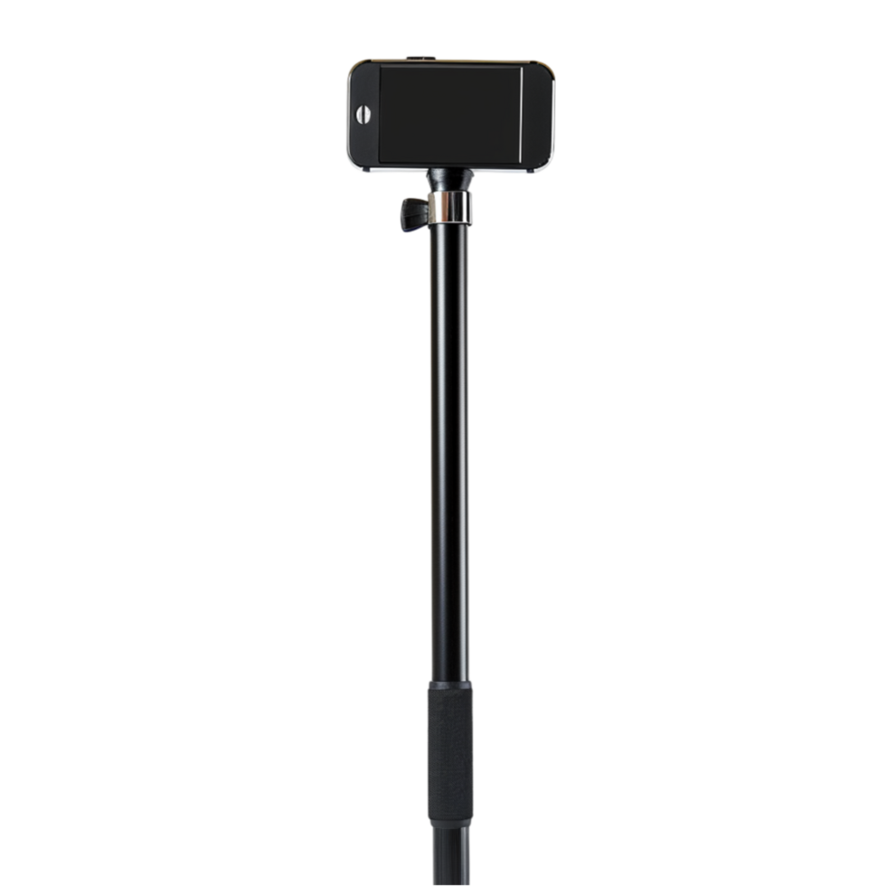 AI generated Telescopic Mobile Selfie Stick with Adjustable Arm Length, Isolated on Transparent Background for Effortless Photography Generative AI png