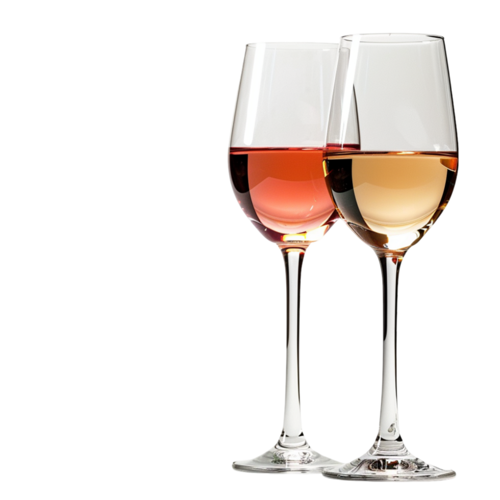 AI generated Two Glasses Of Wine Toasting, Isolated on Transparent Background for a Romantic Celebration Generative AI png