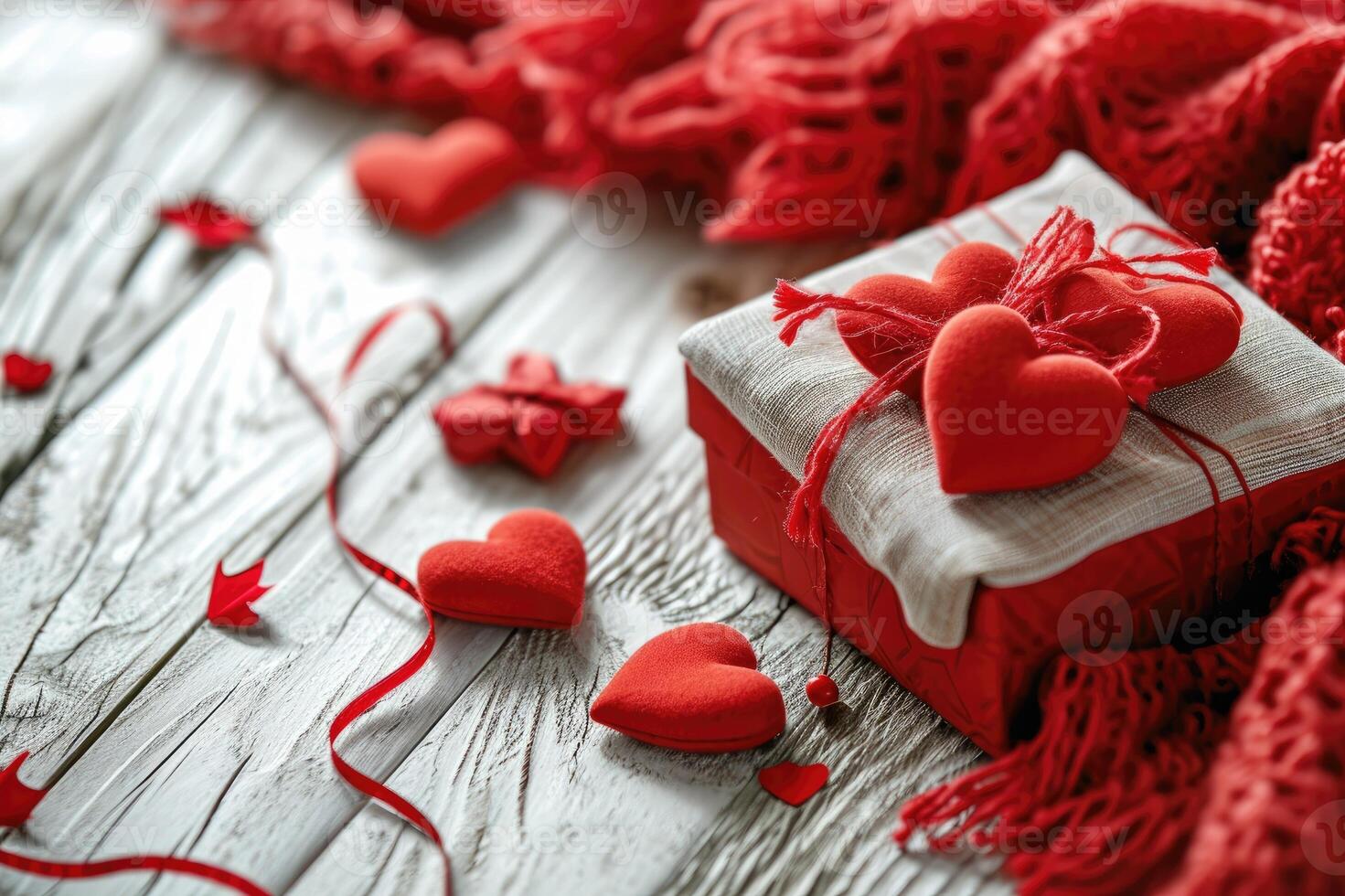 AI generated Happy Valentines day and love decoration concept. photo