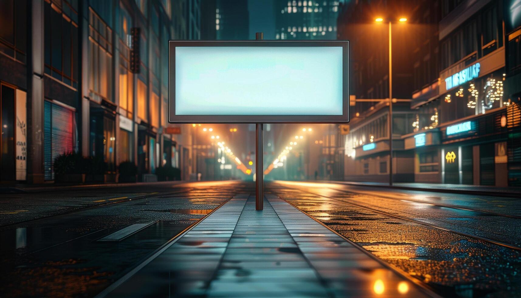 AI generated Empty Billboard by the Roadside photo