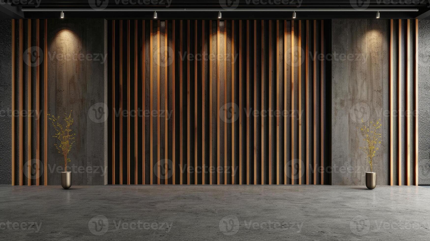 AI generated Frame with wooden wall partition. photo