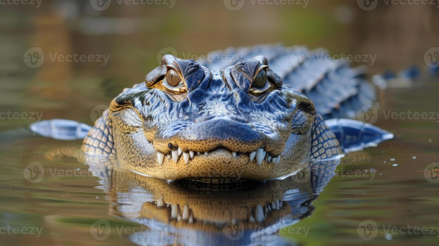 AI generated Large alligator in the water photo