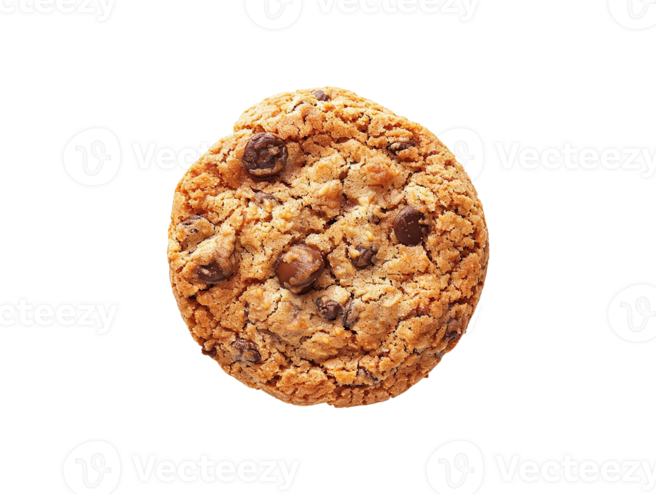 AI generated chocolate chip cookie on transparent background png