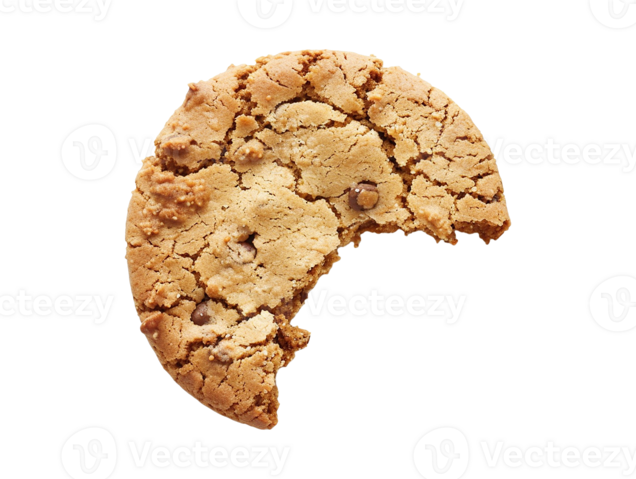 AI generated a half eaten cookie on a transparent background png