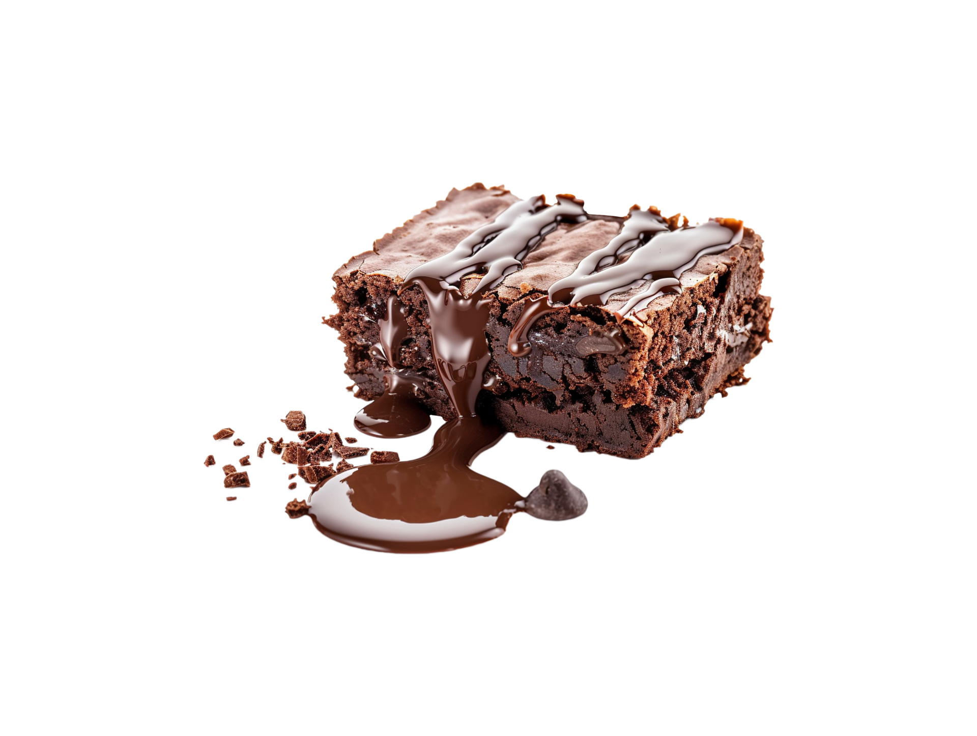 AI generated a brownie with chocolate drizzle on top 41407937 PNG