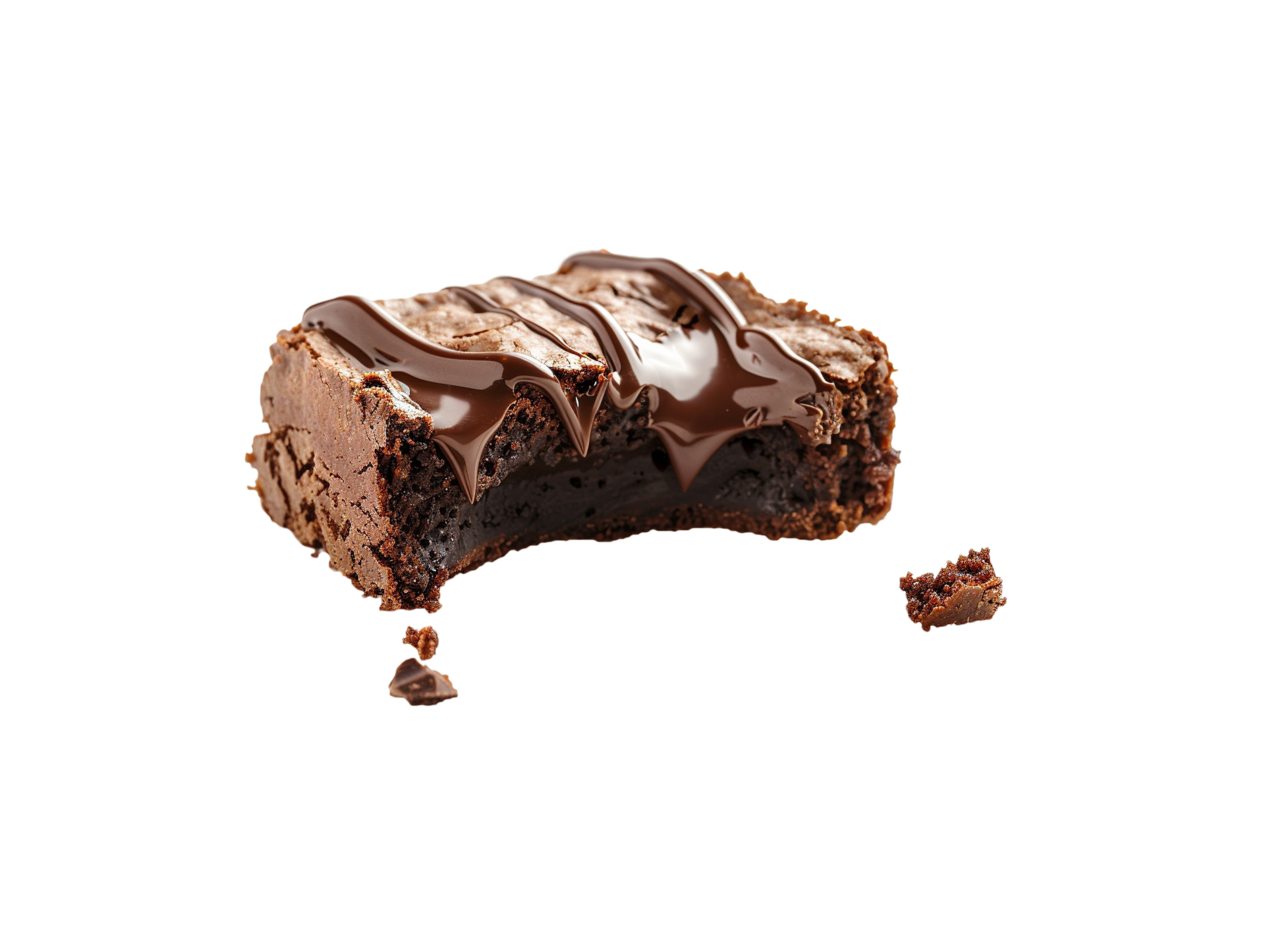 AI generated a brownie with chocolate drizzle on top 41407942 PNG