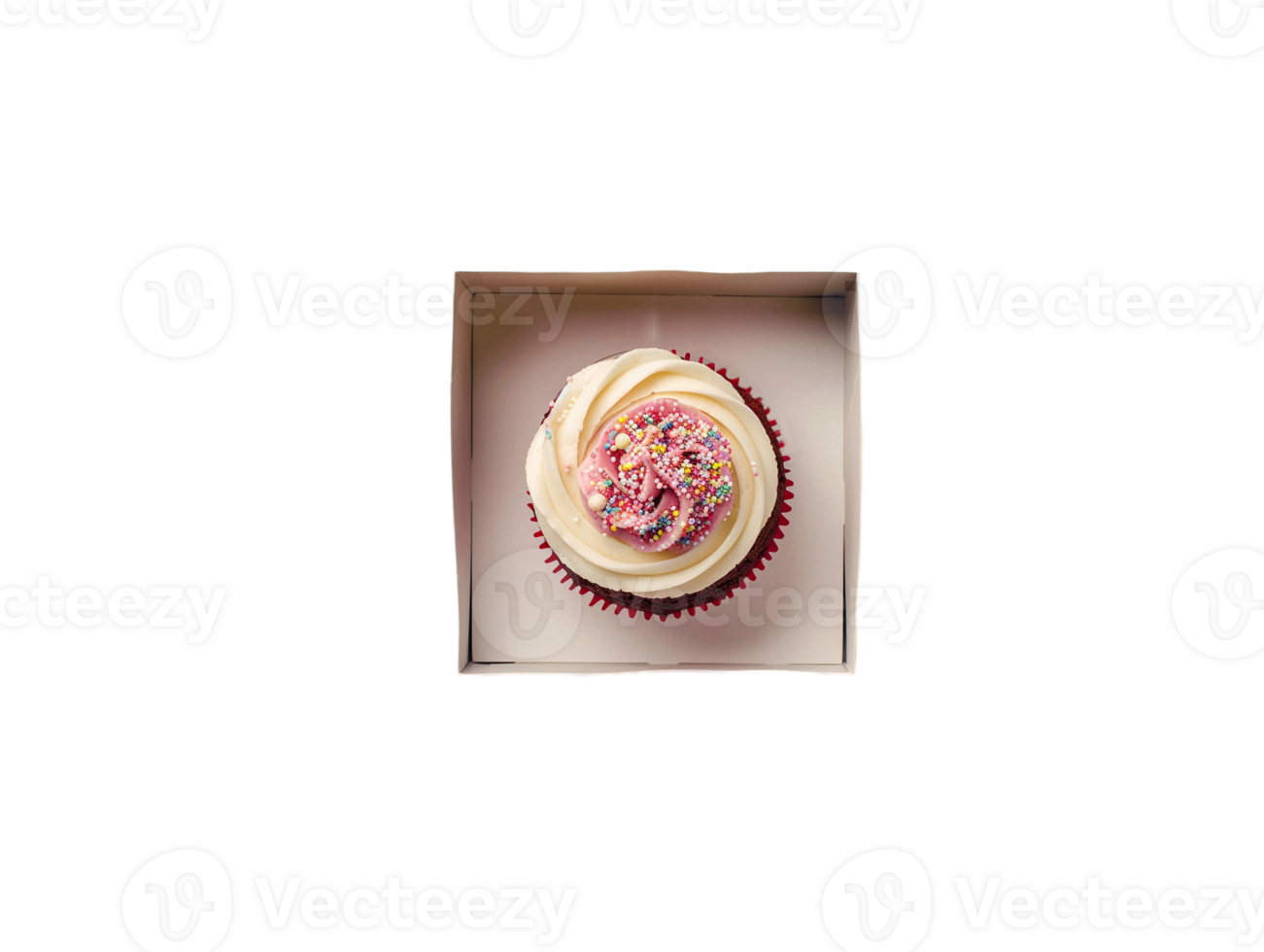 AI generated a box of cupcakes on a transparent background png