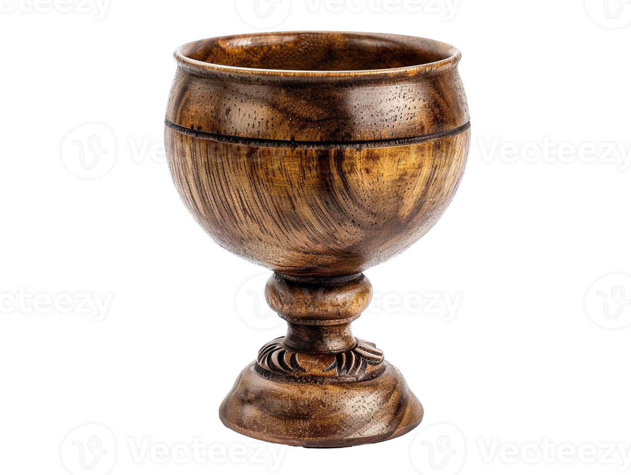 AI generated isolated wooden goblet png