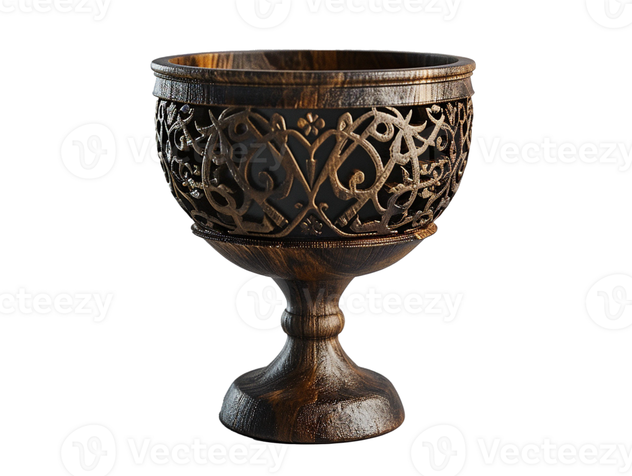 AI generated isolated wooden goblet png
