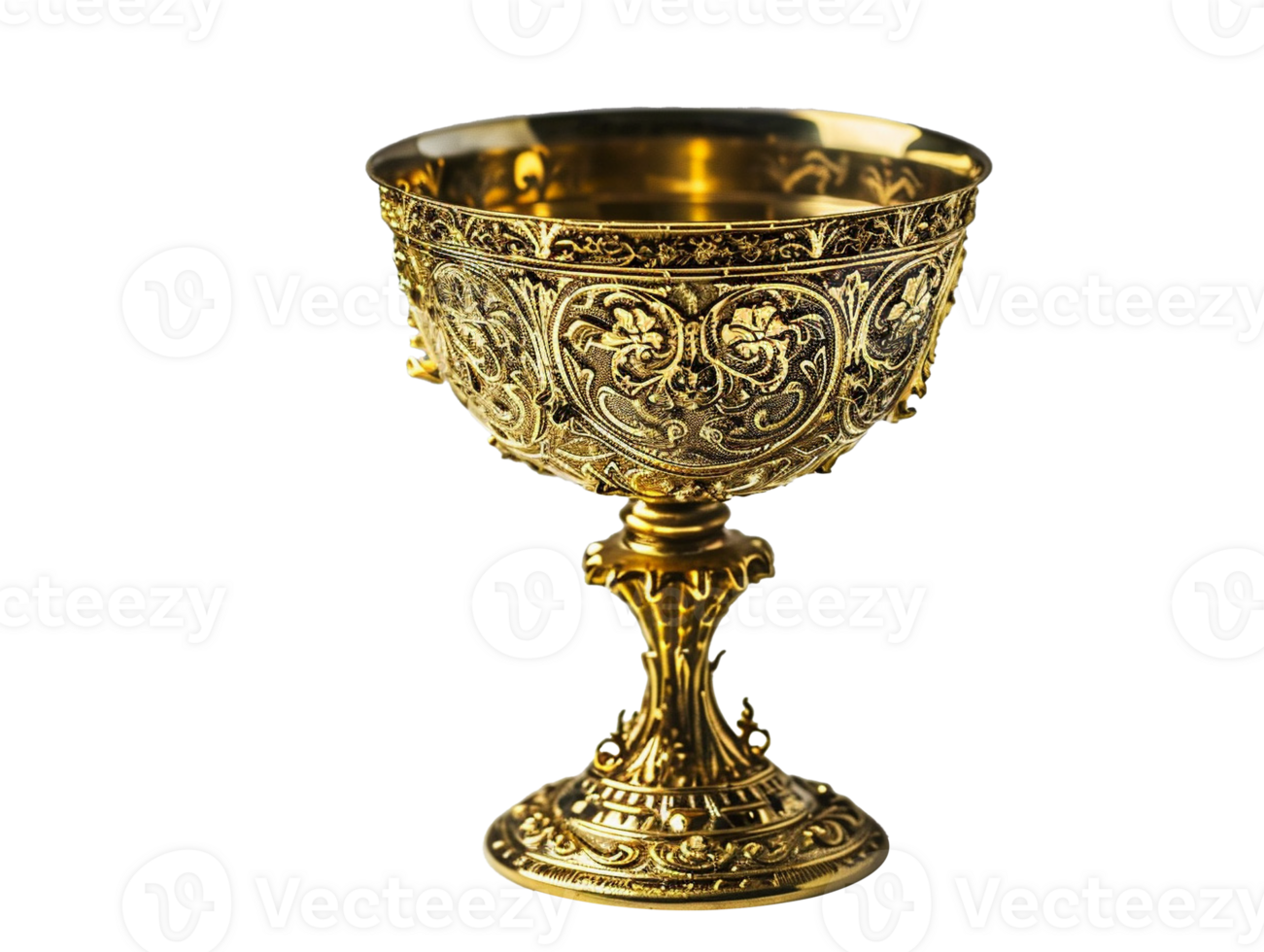 AI generated isolated golden goblet design png