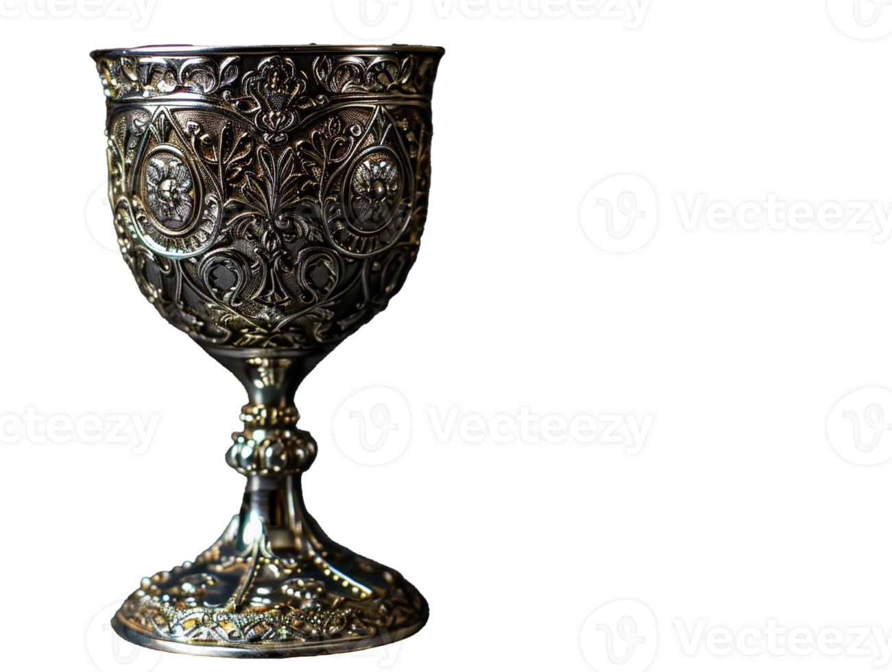 AI generated isolated silver goblet png