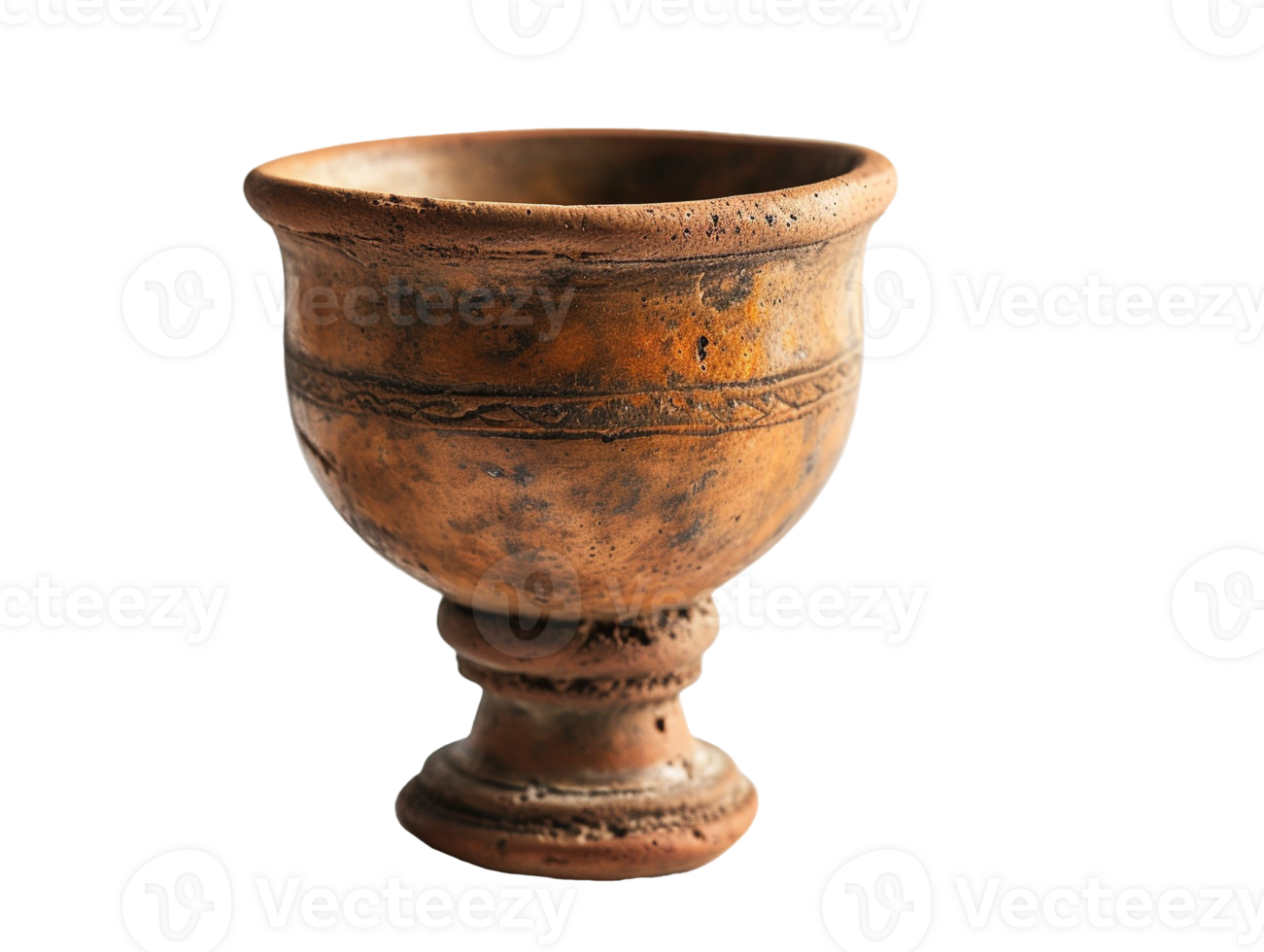AI generated isolated clay goblet png
