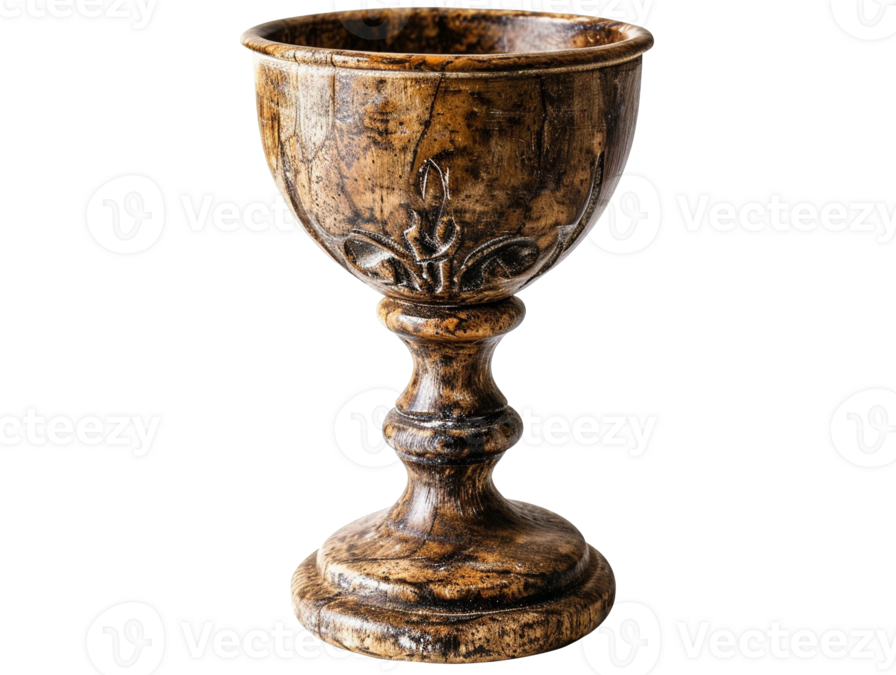 AI generated isolated wooden goblet png