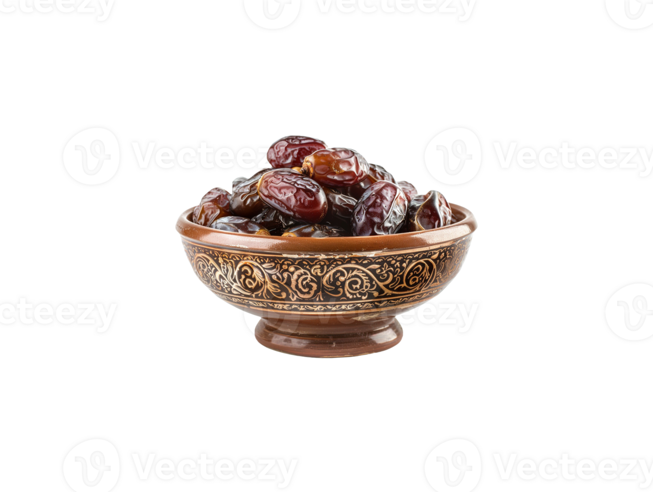 AI generated a bowl of date fruits png