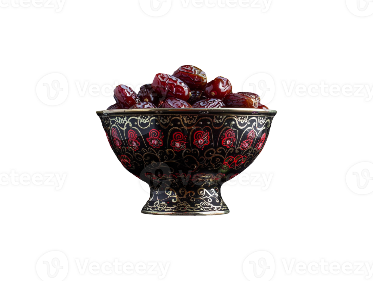 AI generated a bowl of date fruits png