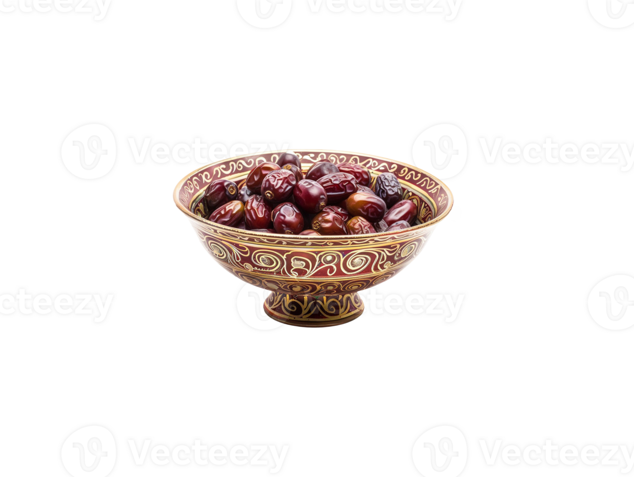 AI generated a bowl of date fruits png