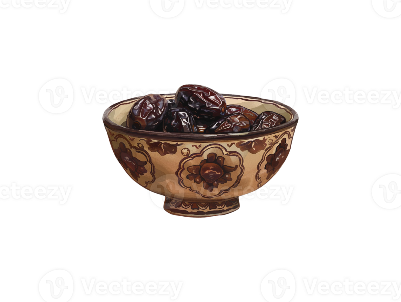 AI generated a bowl of date fruits png