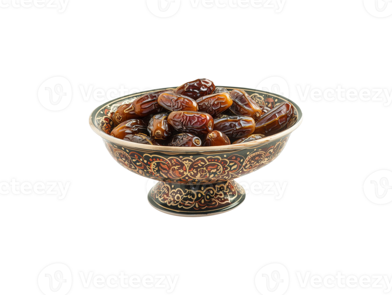 AI generated a bowl of date fruits png