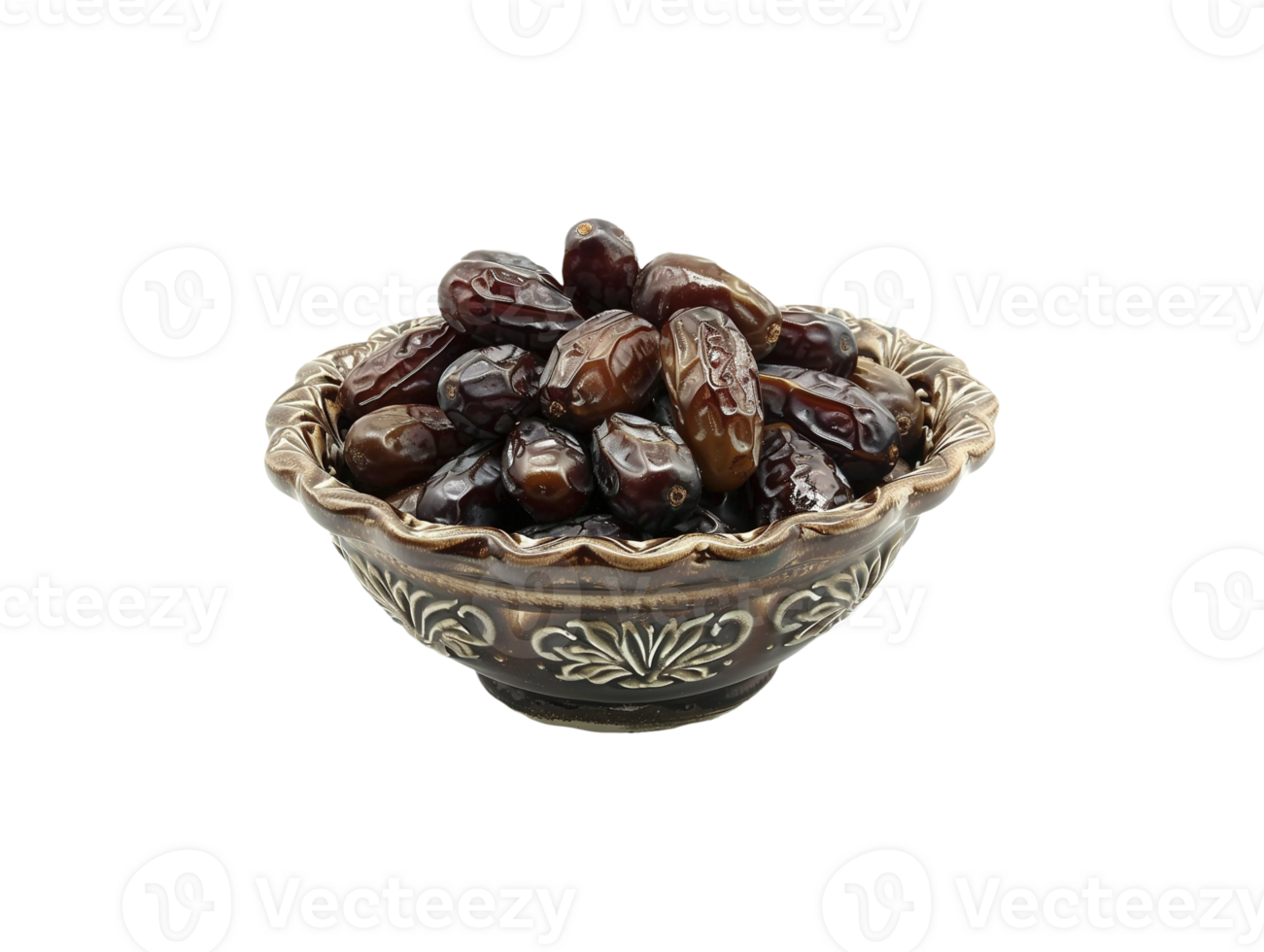 AI generated a bowl of date fruits png