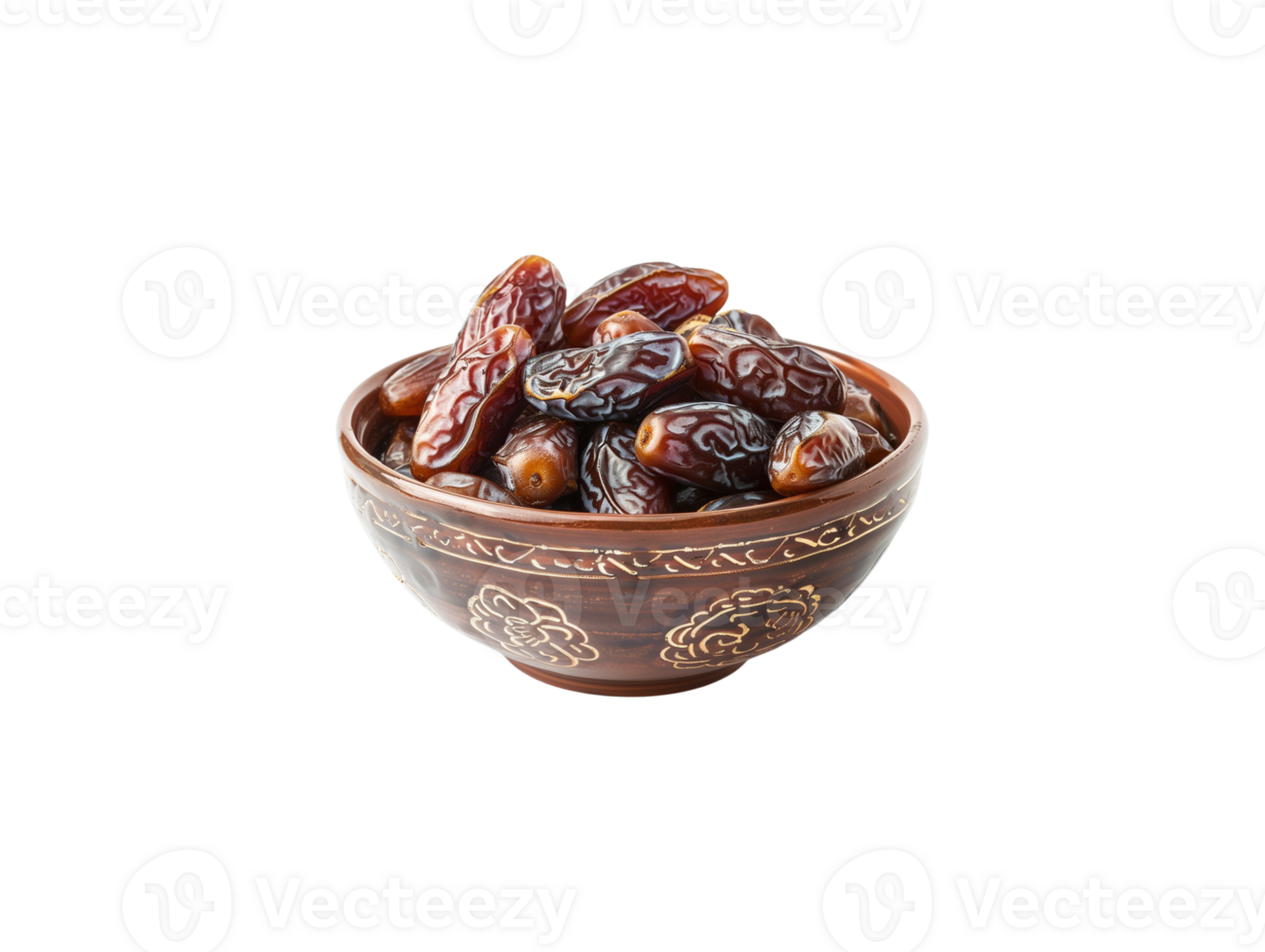 AI generated a bowl of date fruits png