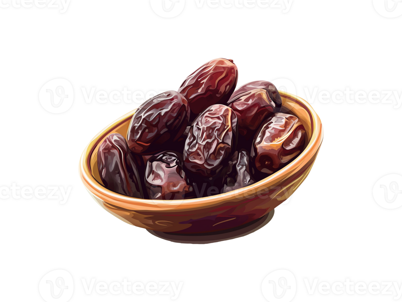 AI generated a bowl of date fruits png
