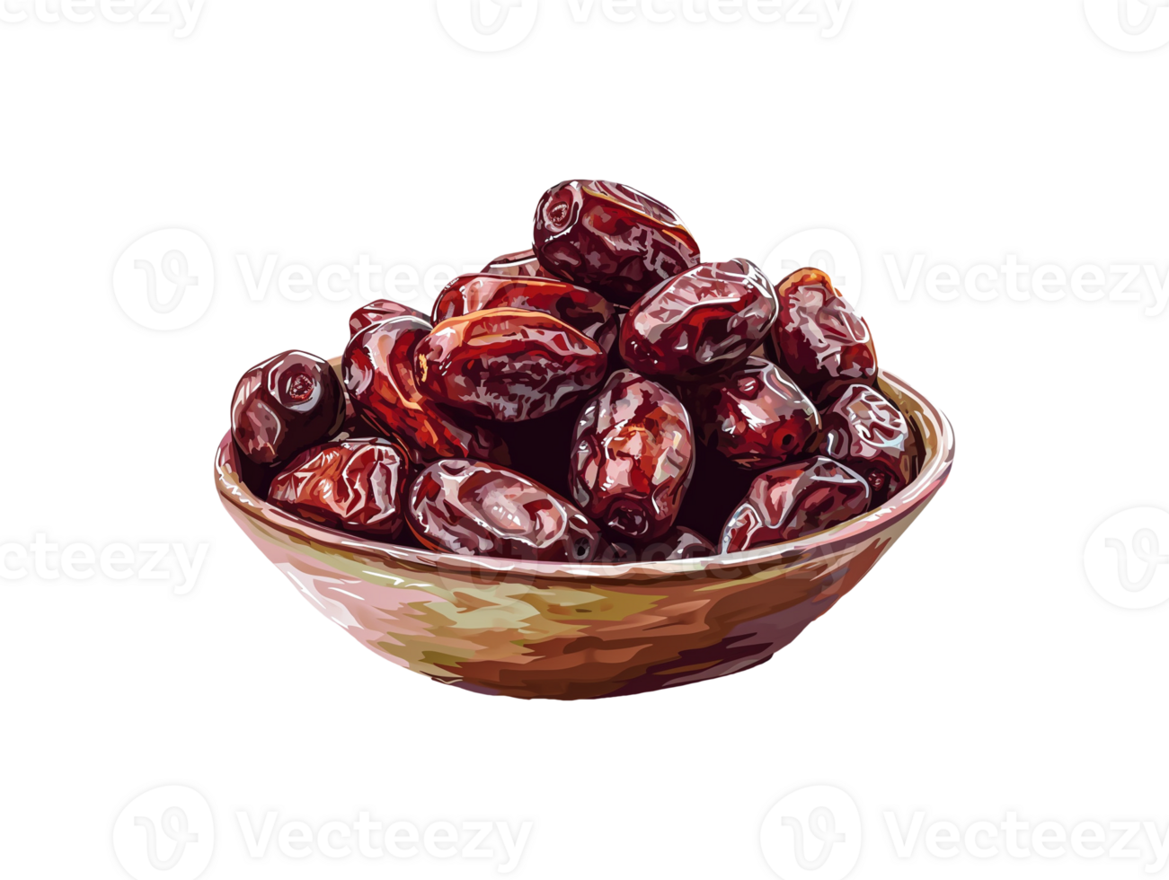 AI generated a bowl of date fruits png