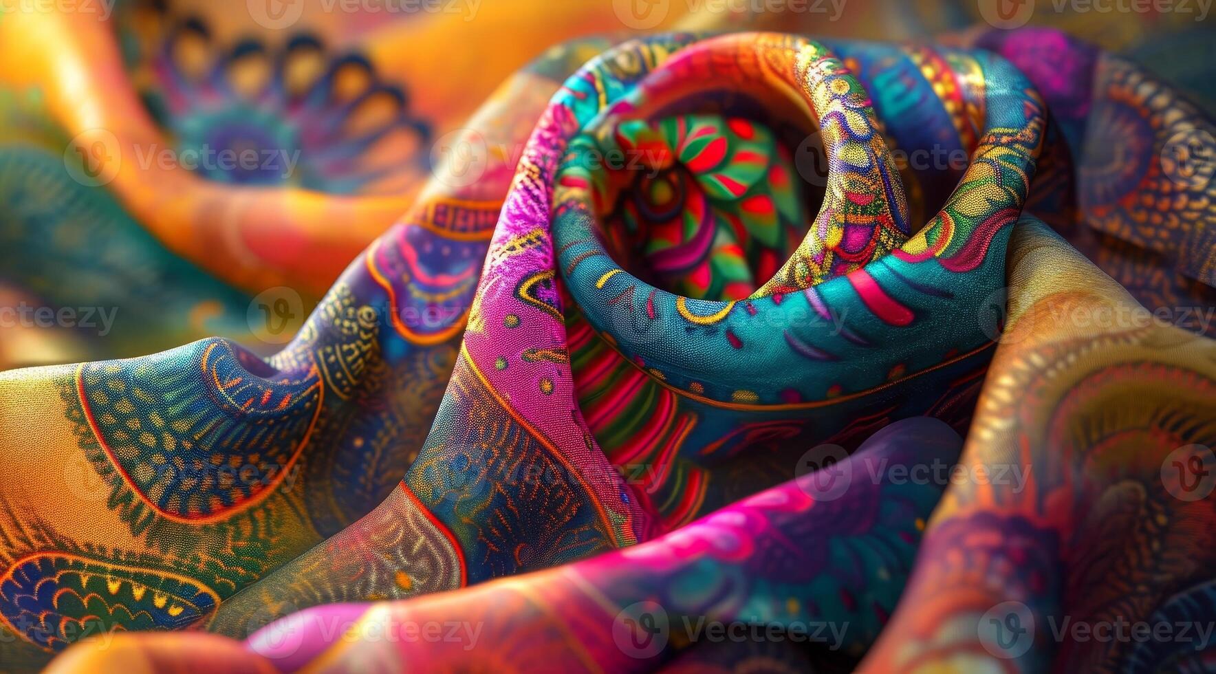 AI generated Luxury colorful scarf. photo