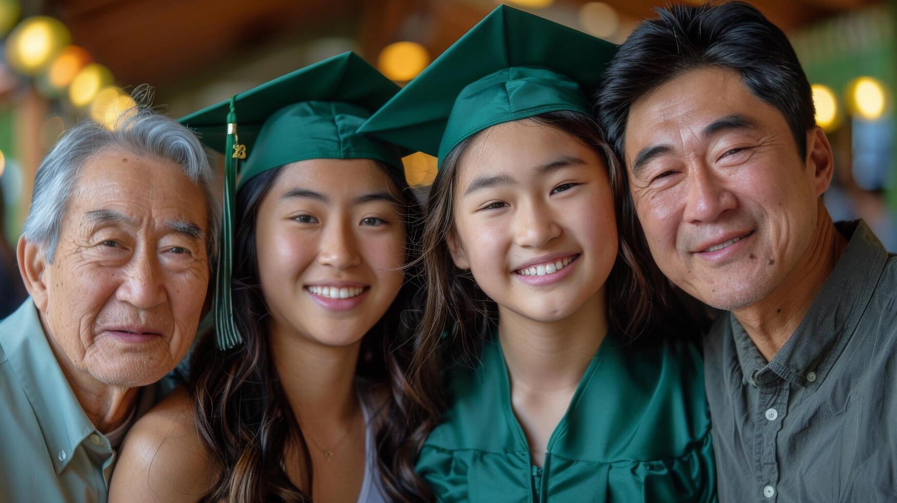 AI generated Group of People in Graduation Caps and Gowns photo