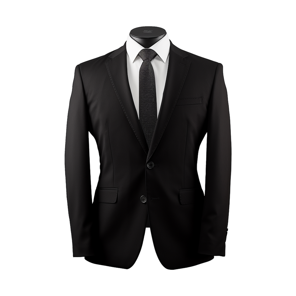 AI generated Black formal suit isolated on transparent background png