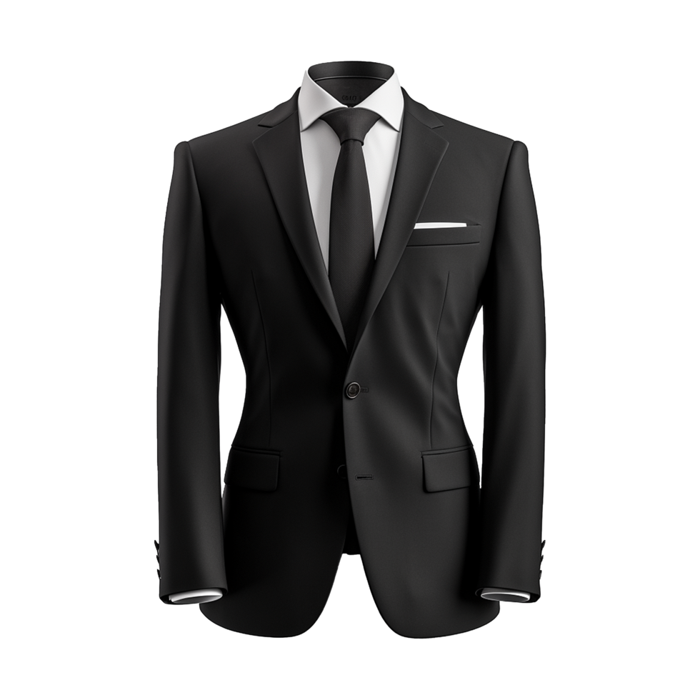 AI generated Black formal suit isolated on transparent background png