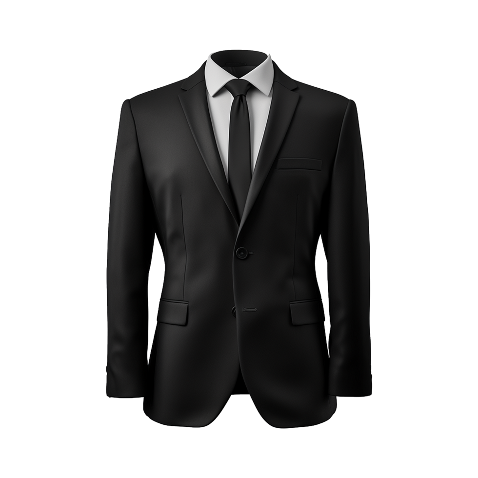 AI generated Black formal suit isolated on transparent background png