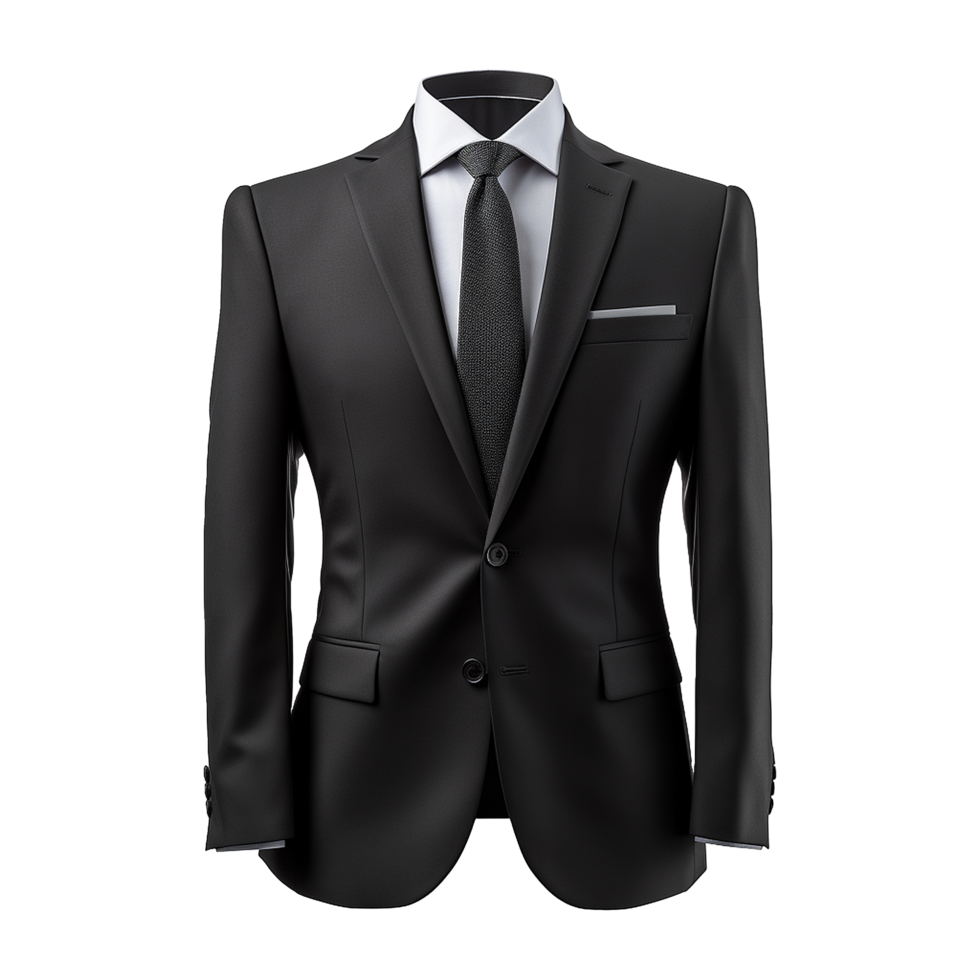 AI generated Black formal suit isolated on transparent background png
